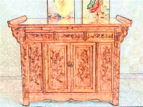 供桌下面栕里可以放东西吗